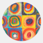 Sticker Rond Étude des couleurs | Wassily Kandinsky (Devant)