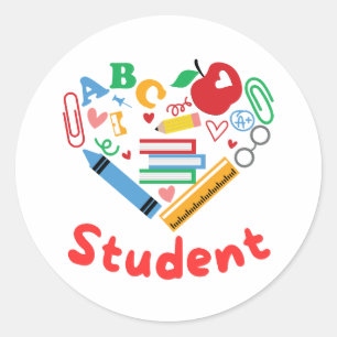 Sticker Rond Étudiant