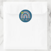 Sticker Rond Étudiant de 5e année Boho Rainbow Retour à (Sac)