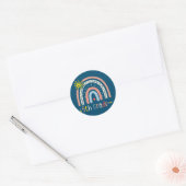 Sticker Rond Étudiant de 5e année Boho Rainbow Retour à (Enveloppe)