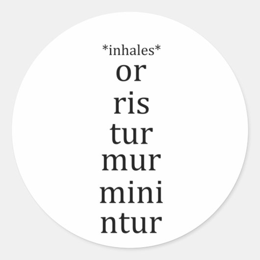 Sticker Rond Étudiant de langue latine amusant (Devant)