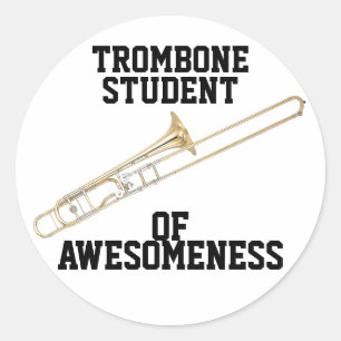 Sticker Rond Étudiant de Trombone