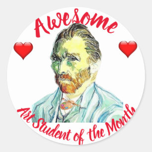 Sticker Rond Étudiant en art du mois