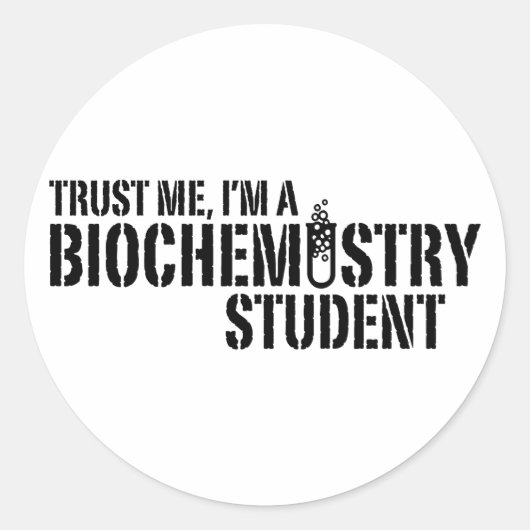 Sticker Rond Étudiant en biochimie (Devant)
