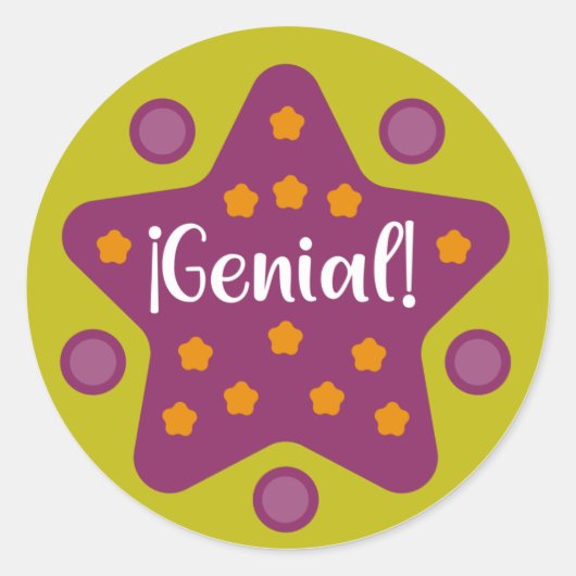 Sticker Rond Étudiant généreux en espagnol enseignant récompens (Devant)