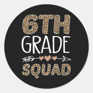 Sticker Rond Étudiant Leopard de 6e année