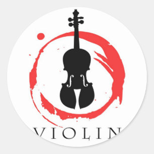 Sticker Rond Étudiant violon