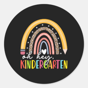 Sticker Rond Étudiants de rentrée scolaire Enseignant Arc-en-ci