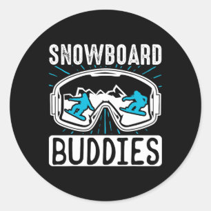 Sticker Rond Étudiants du snowboard