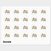 Sticker Rond Étudiants En Classe (Feuille)