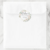 Sticker Rond Eucalyptus Blanc Floral 100e Anniversaire Merci (Sac)