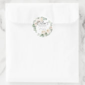 Sticker Rond Eucalyptus Blanc Merci de graduation Florale (Sac)