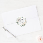 Sticker Rond Eucalyptus Blanc Merci de graduation Florale (Enveloppe)