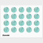 Sticker Rond Eucalyptus bleu turquoise (Feuille)