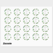 Sticker Rond Eucalyptus Boho Verdure Mariage Floral Merci (Feuille)