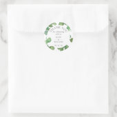 Sticker Rond Eucalyptus Boho Verdure Mariage Floral Merci (Sac)