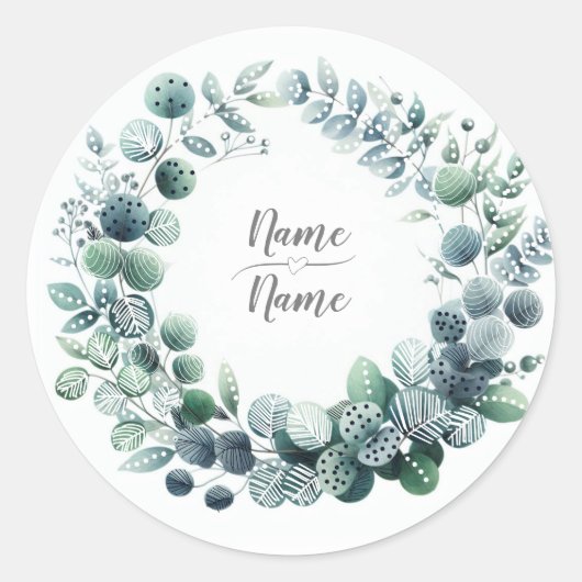 Sticker Rond Eucalyptus Botanique (Devant)