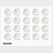 Sticker Rond Eucalyptus Calligraphie Mariage Enveloppe Phoques (Feuille)