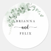 Sticker Rond Eucalyptus classique Mariage de feuillage (Devant)