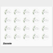 Sticker Rond Eucalyptus de verdure lavis de mariage (Feuille)