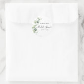 Sticker Rond Eucalyptus de verdure lavis de mariage (Sac)