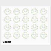Sticker Rond Eucalyptus Dollar Argent et branches | MERCI (Feuille)