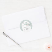 Sticker Rond Eucalyptus Élégant Avec Fleurs Aquarelle Art (Enveloppe)