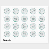 Sticker Rond Eucalyptus et Marbre : Baby Shower de Mariée (Feuille)