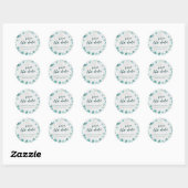 Sticker Rond Eucalyptus et marbre Enregistrer la date (Feuille)
