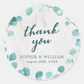 Sticker Rond Eucalyptus et Merci de marbre (Devant)