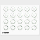 Sticker Rond Eucalyptus Faire-part de mariage aquarelle (Feuille)