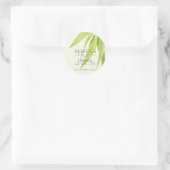 STICKER ROND EUCALYPTUS FEUILLE MONOGRAMME DU FOLIAGE DE COULEU (Sac)