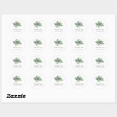 Sticker Rond Eucalyptus Feuille Nature Verdure Script Merci (Feuille)