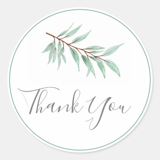 Sticker Rond Eucalyptus Feuilles (Devant)