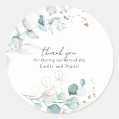 Sticker Rond Eucalyptus Feuilles et feuillage sophistiqués (Devant)