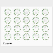 Sticker Rond Eucalyptus Feuilles mariage Enregistrer la date Fa (Feuille)