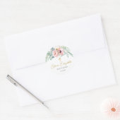 Sticker Rond Eucalyptus Foliage Peony Floral (Enveloppe)