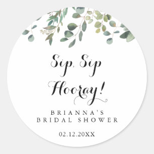 Sticker Rond Eucalyptus Folip Sip Hooray Fête des mariées