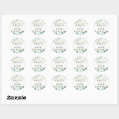 Sticker Rond Eucalyptus géométrique Vert Mariage personnalisé (Feuille)