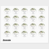 Sticker Rond Eucalyptus Gold Mariage Un doux remerciement (Feuille)