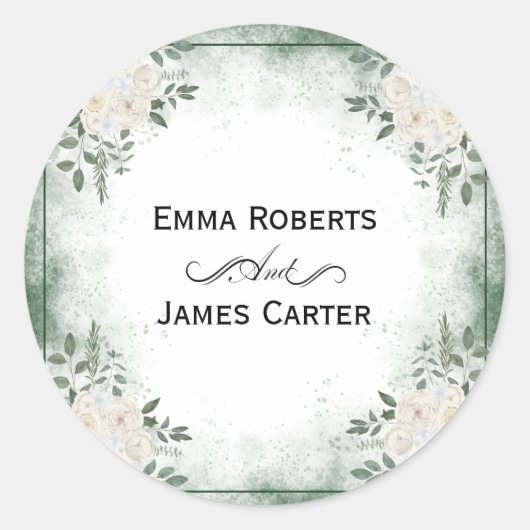 Sticker rond Eucalyptus Green (Devant)