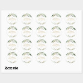 Sticker Rond Eucalyptus Green Leaf vert & Baby shower or (Feuille)