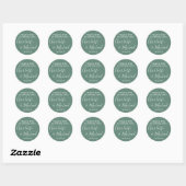 Sticker Rond Eucalyptus Green Signature Mariage Faveur Merci (Feuille)