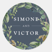 Sticker Rond Eucalyptus Grove | Mariage de couronne botanique (Devant)