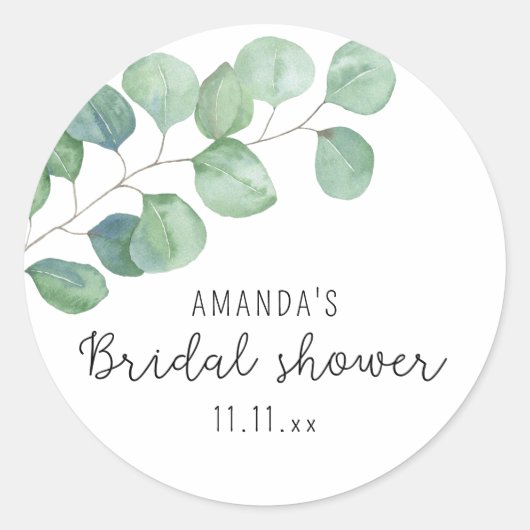 Sticker Rond Eucalyptus - Jour de mariage (Devant)