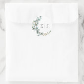 Sticker Rond Eucalyptus Mariage à l'aquarelle chic (Sac)