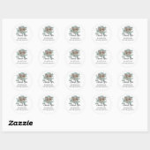 Sticker Rond Eucalyptus Mariage - Aquarelle Verdure Monogramme (Feuille)