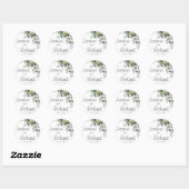 Sticker Rond Éucalyptus Mariage classique collant rond classiqu (Feuille)