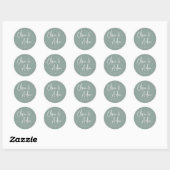 Sticker Rond Eucalyptus | Mariage de script manuscrit moderne (Feuille)