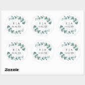 Sticker Rond Eucalyptus Mariage de verdure Bonbonniere (Feuille)